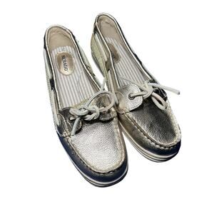 Sebago sequin boat loafer shoes womens 9.5 nautical casual eclectic coastal